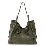 The Sak Los Feliz Large Tote - Leather - Moss Suede Patch