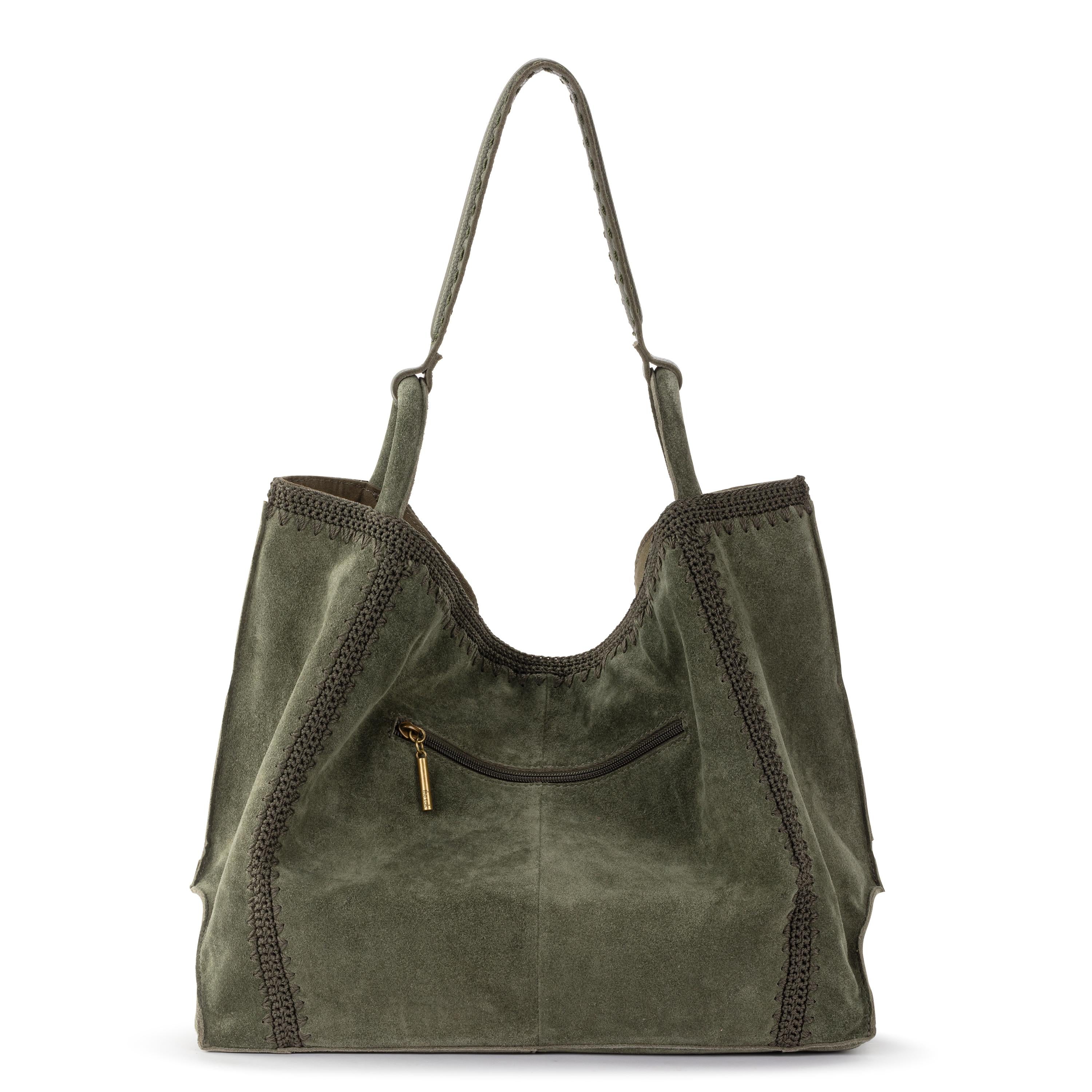 The Sak Los Feliz Large Tote - Leather - Moss Suede Patch