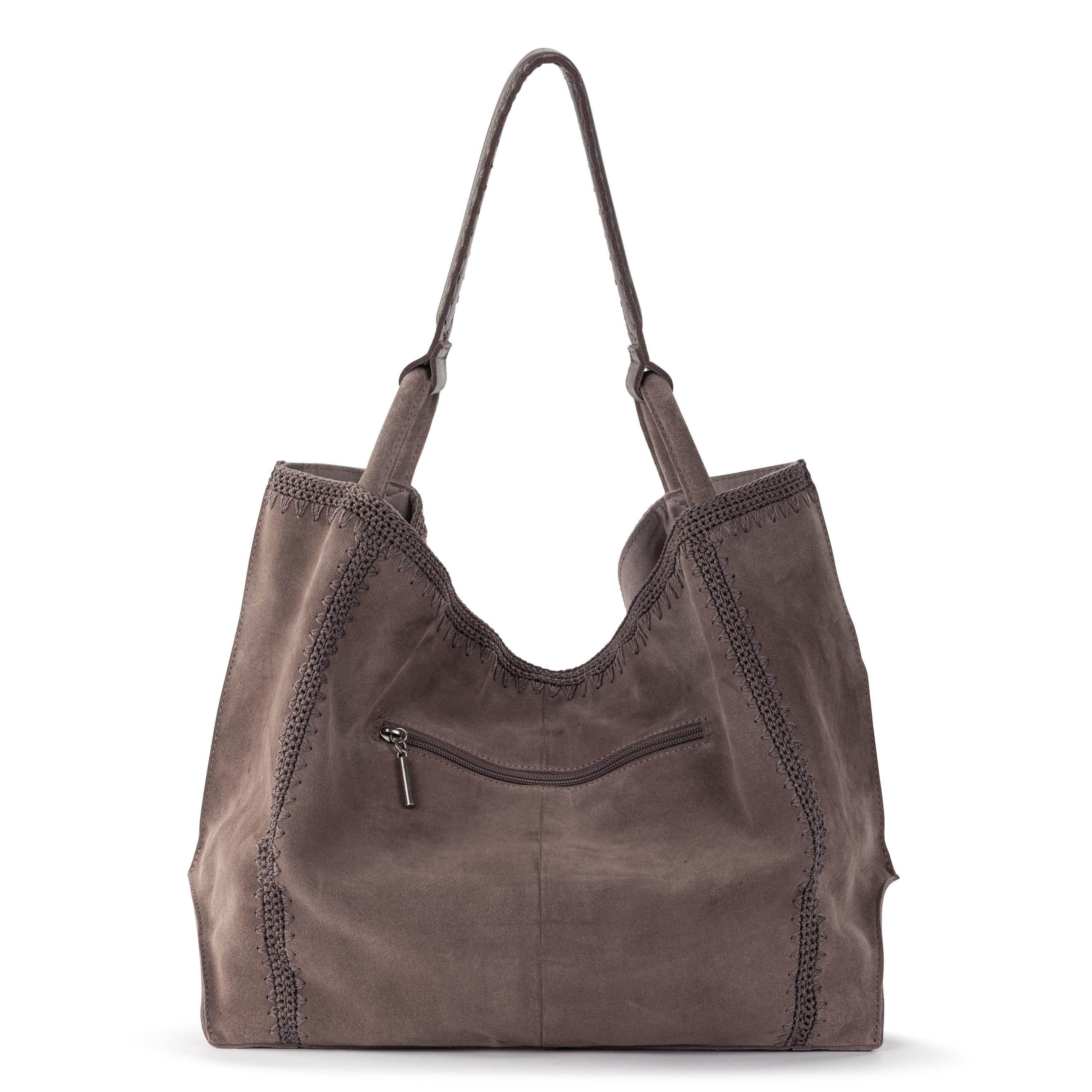 The Sak Los Feliz Large Tote - Leather - Mushroom Suede Patch