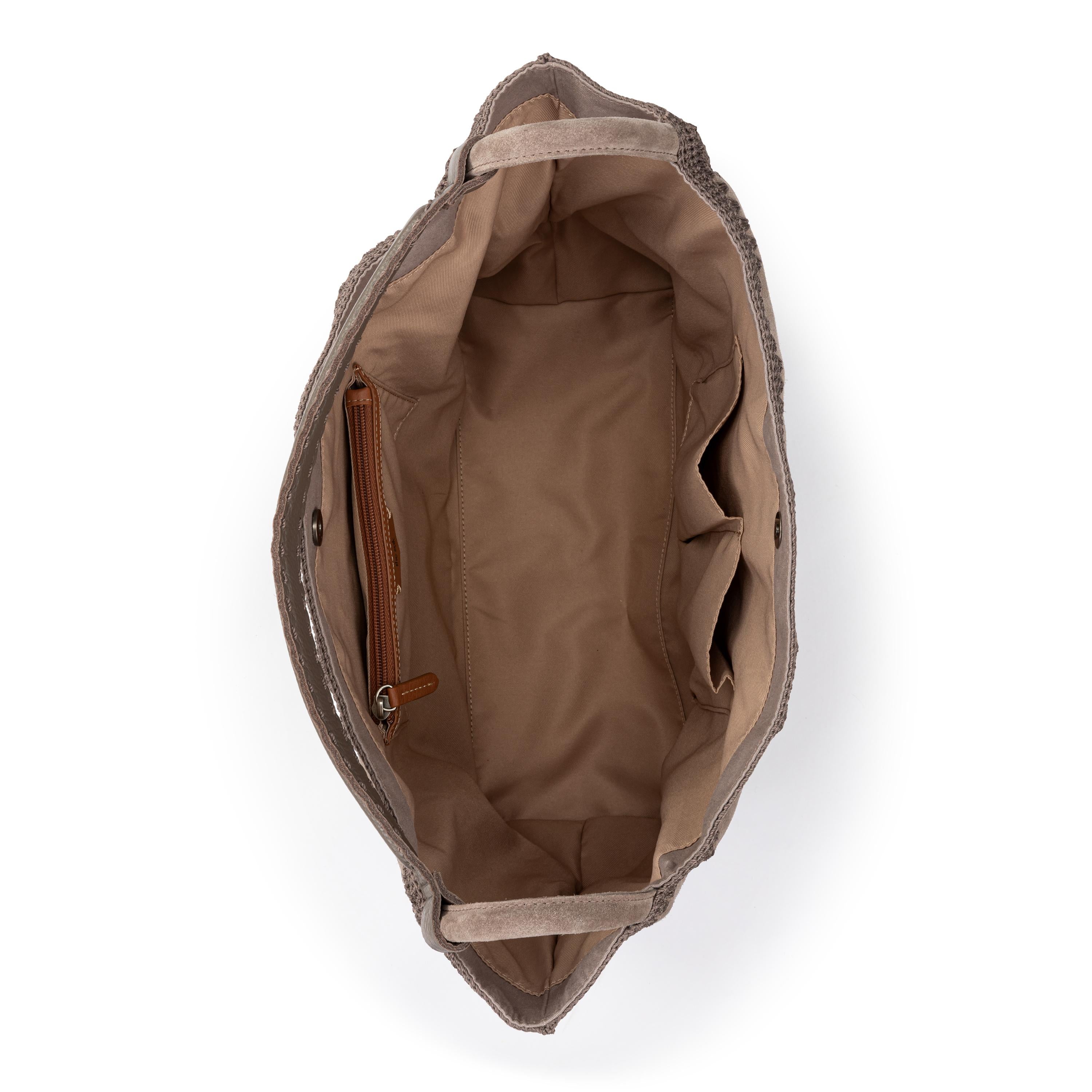 The Sak Los Feliz Large Tote - Leather - Mushroom Suede Patch