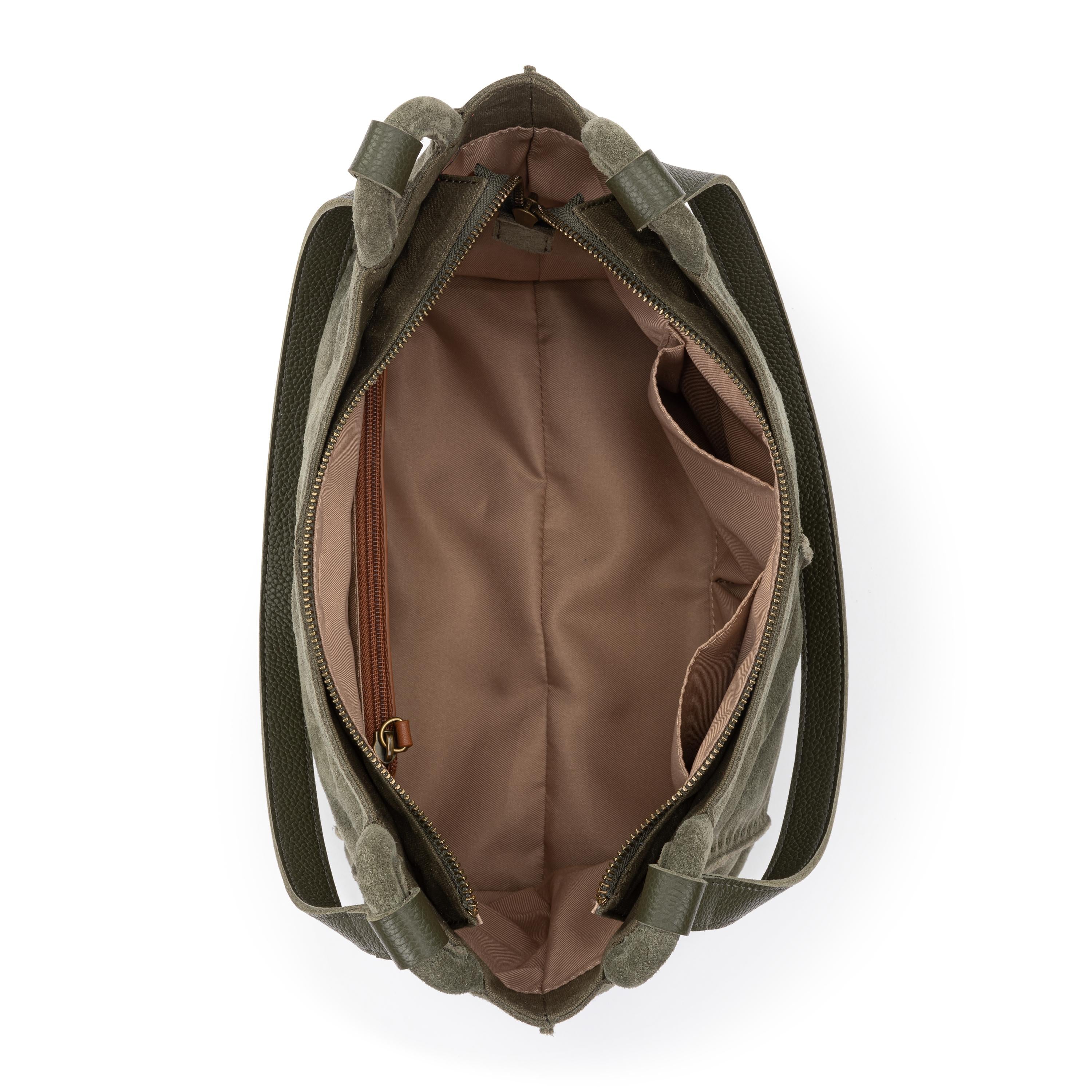 The Sak Los Feliz Satchel - Leather - Moss Suede