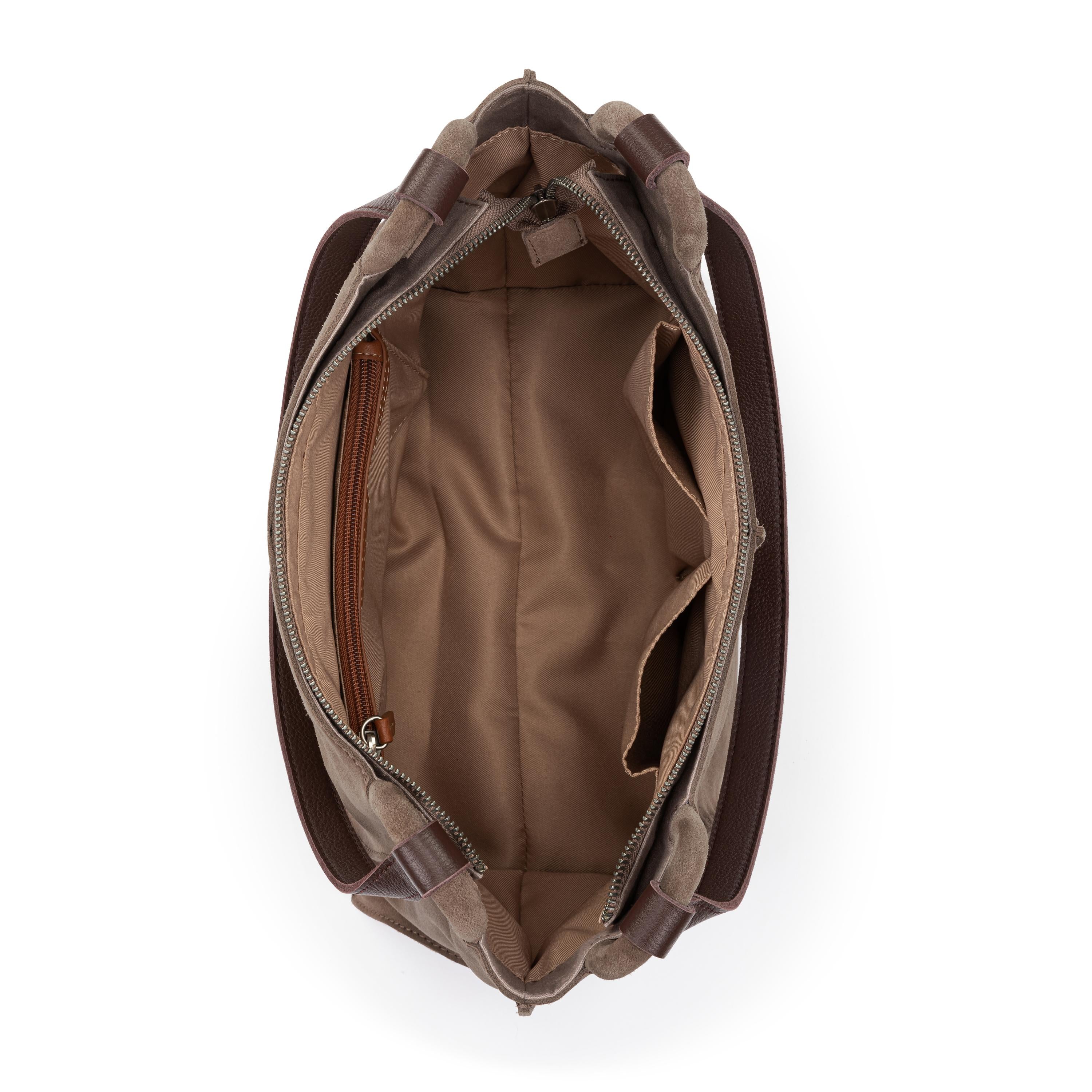 The Sak Los Feliz Satchel - Leather - Mushroom Suede
