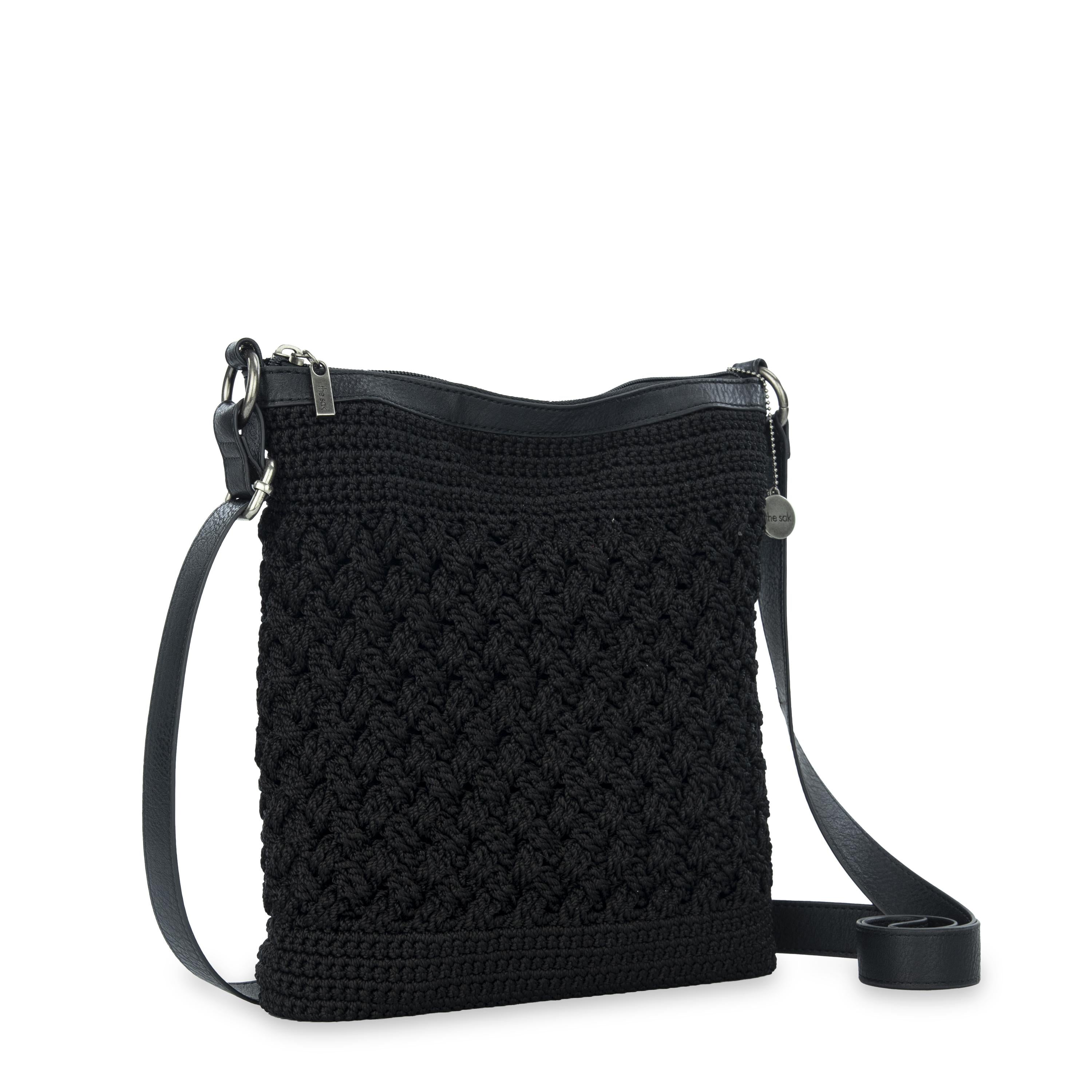 The Sak Lucia Crossbody - Hand Crochet - Black Cozy Weave