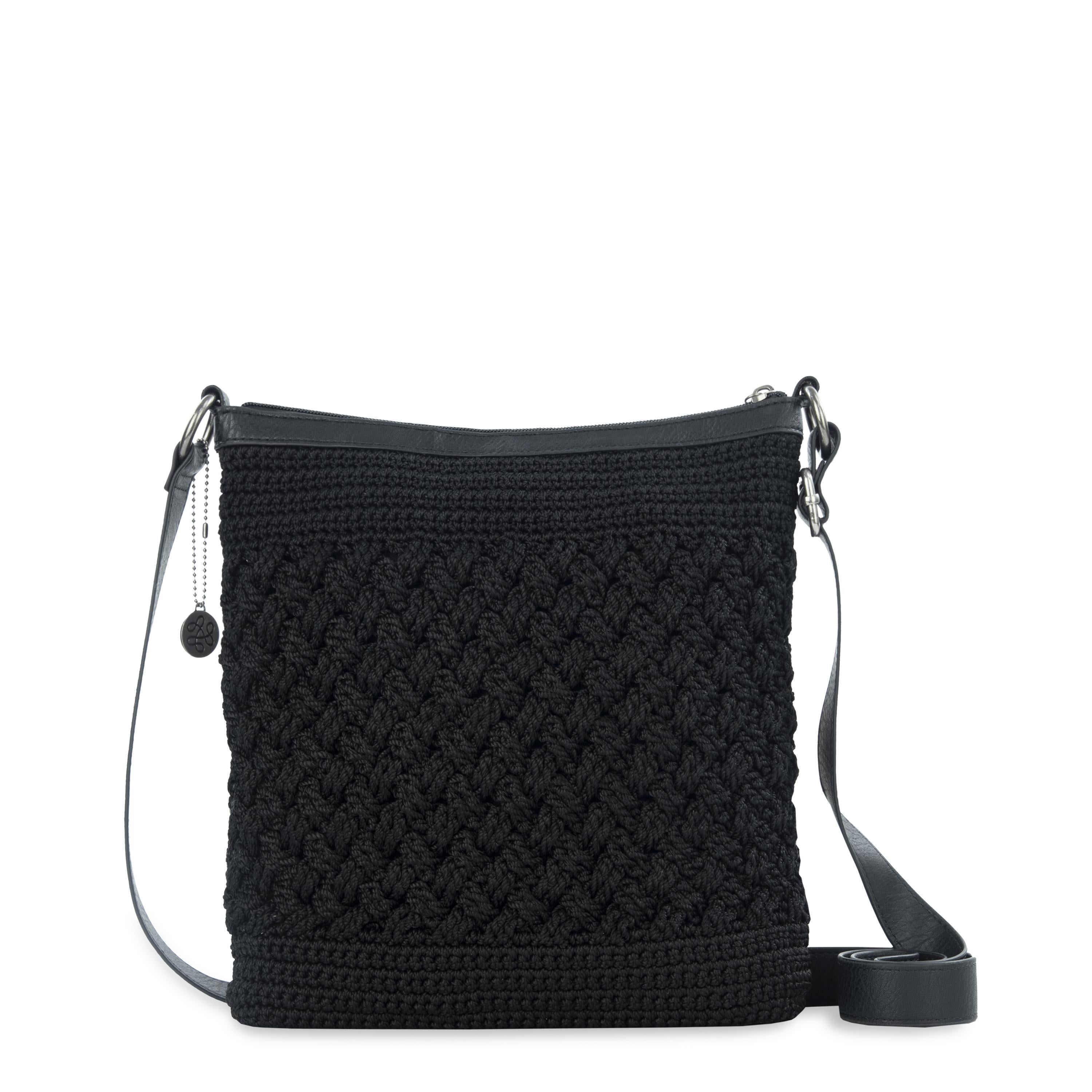 The Sak Lucia Crossbody - Hand Crochet - Black Cozy Weave