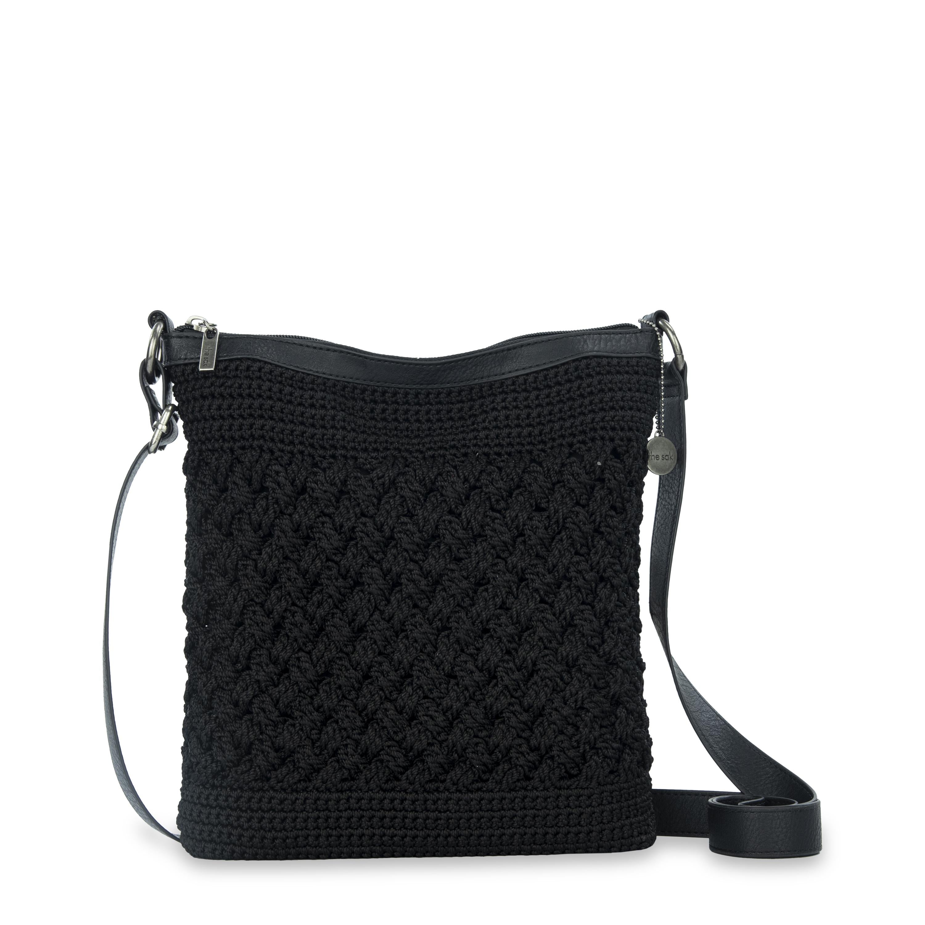 The Sak Lucia Crossbody - Hand Crochet - Black Cozy Weave