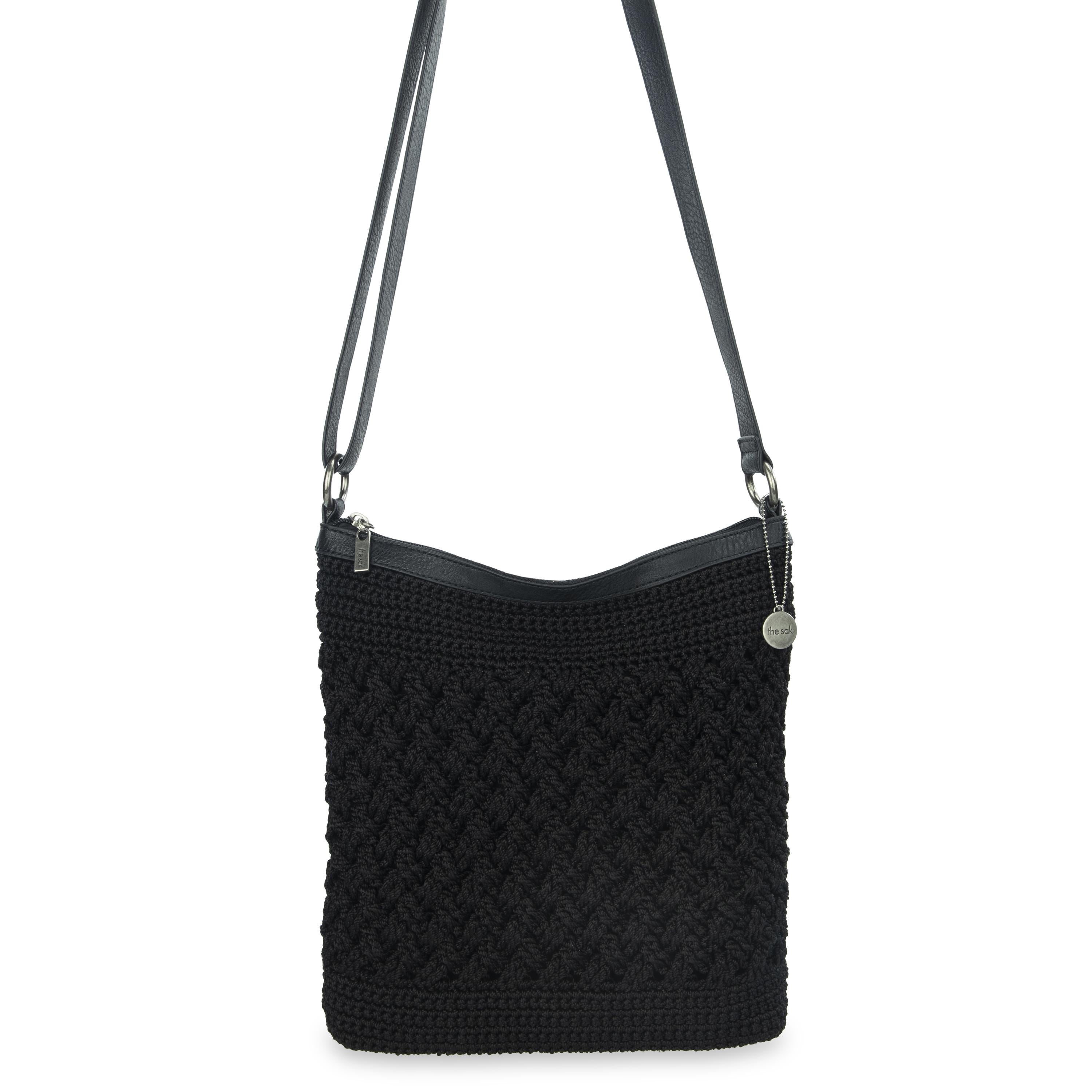 The Sak Lucia Crossbody - Hand Crochet - Black Cozy Weave