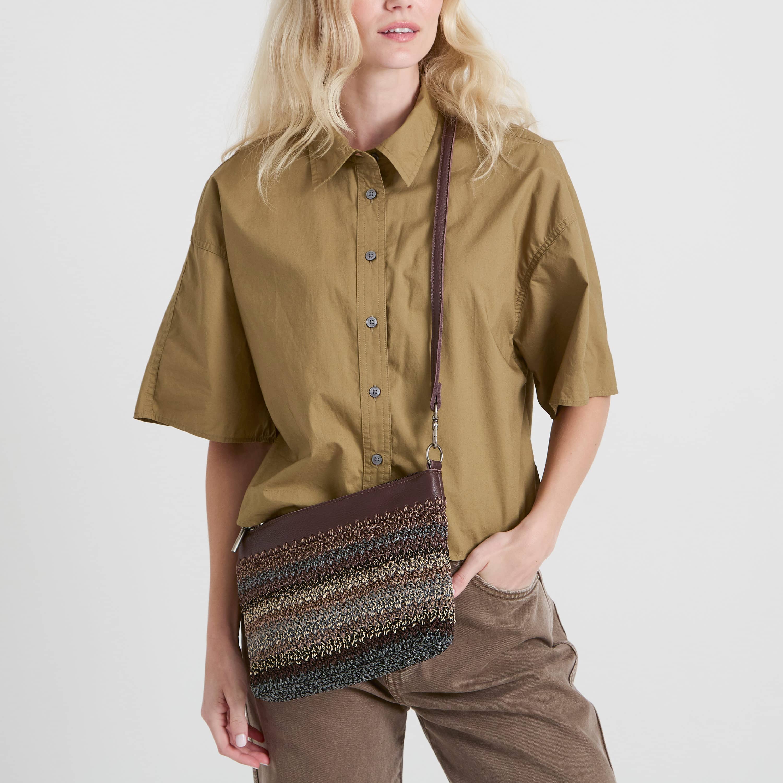 The Sak Lumi Crossbody - Hand Crochet - Aspen Stripe