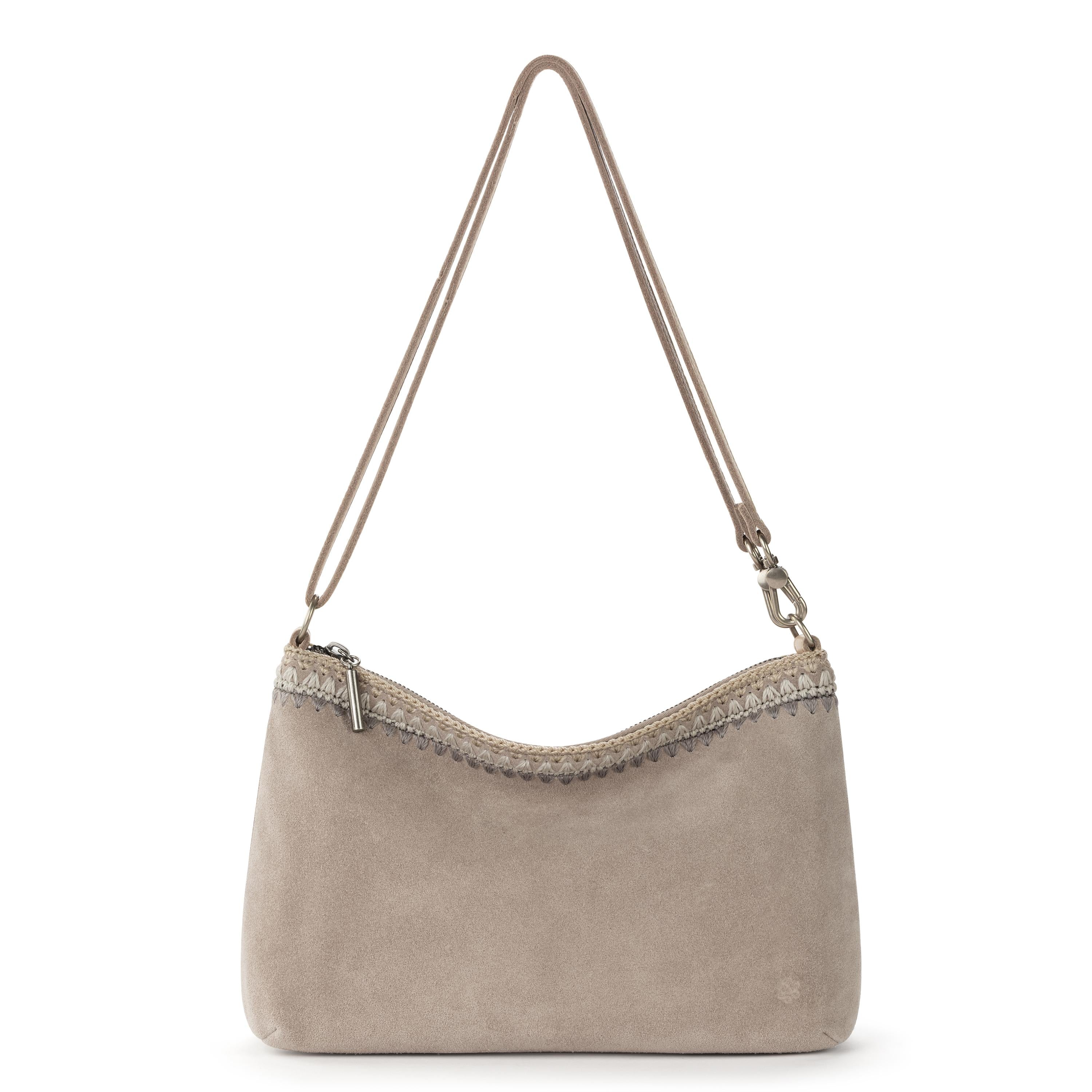 The Sak Lumi Crossbody - Leather - Sand Suede Blanket Stitch