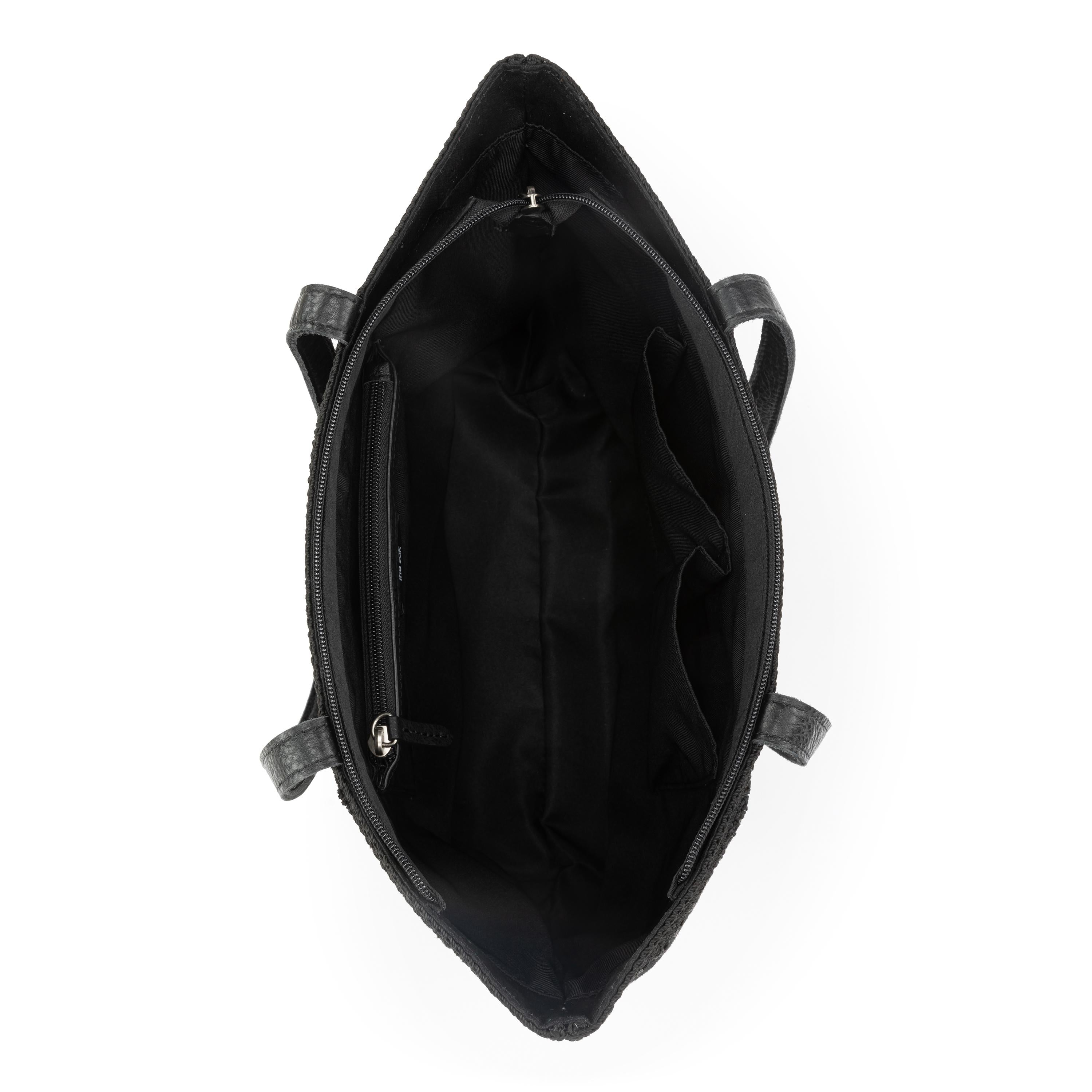 The Sak Metro Tote - Leather - Black Suede Patch