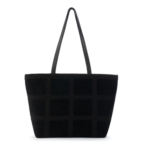 The Sak Metro Tote - Leather - Black Suede Patch