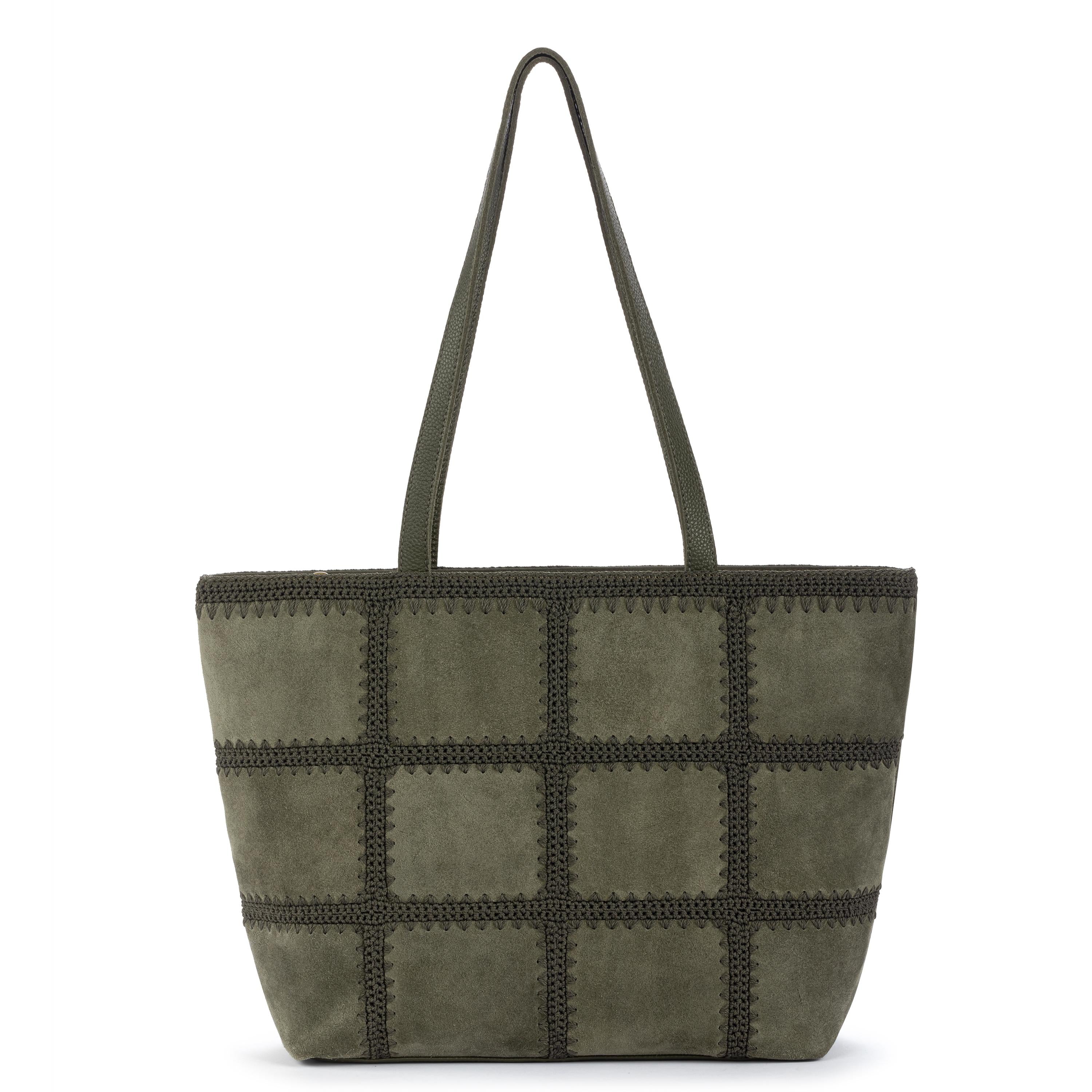 The Sak Metro Tote - Leather - Moss Suede Patch