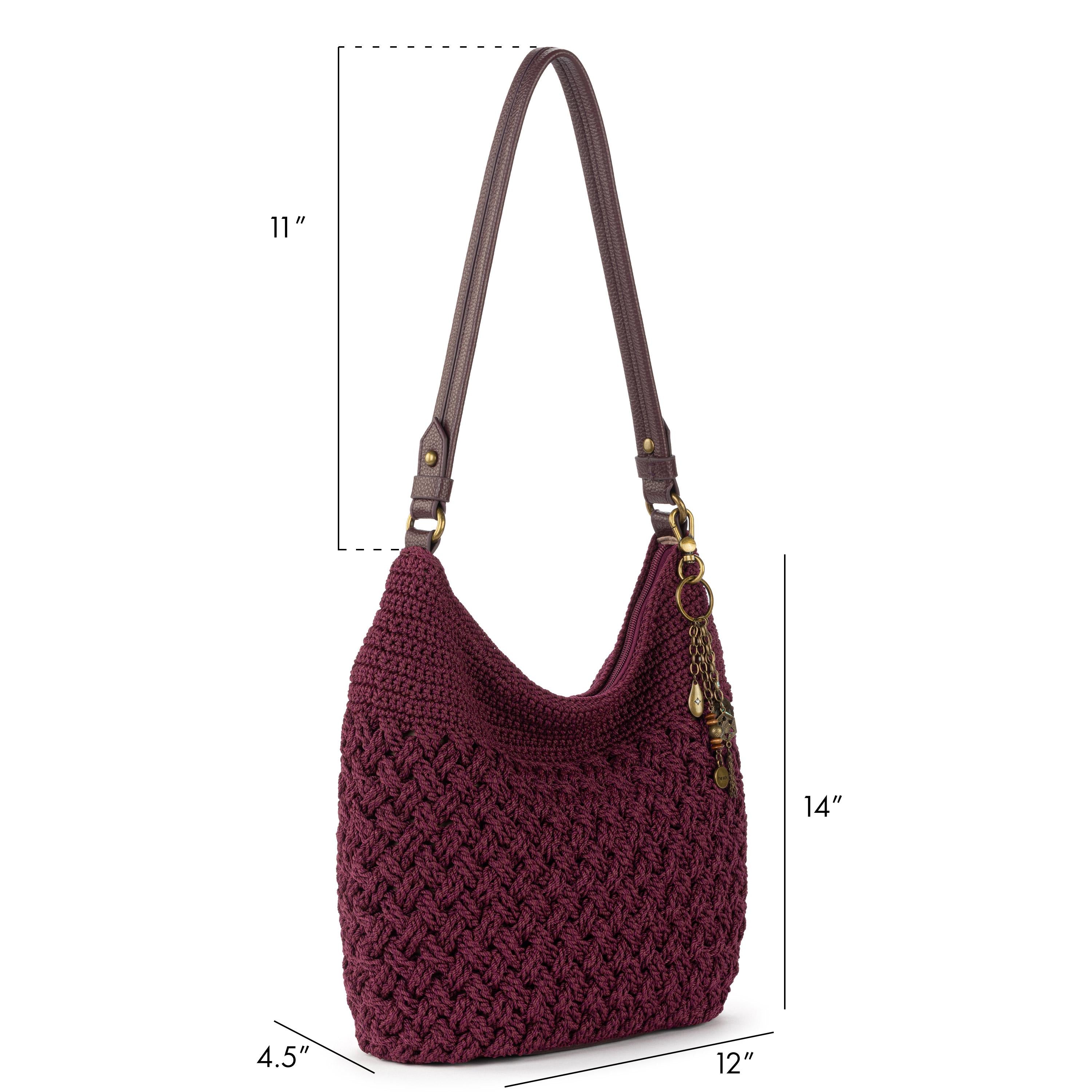The Sak Sequoia Hobo - Hand Crochet - Black Cherry Cozy Weave