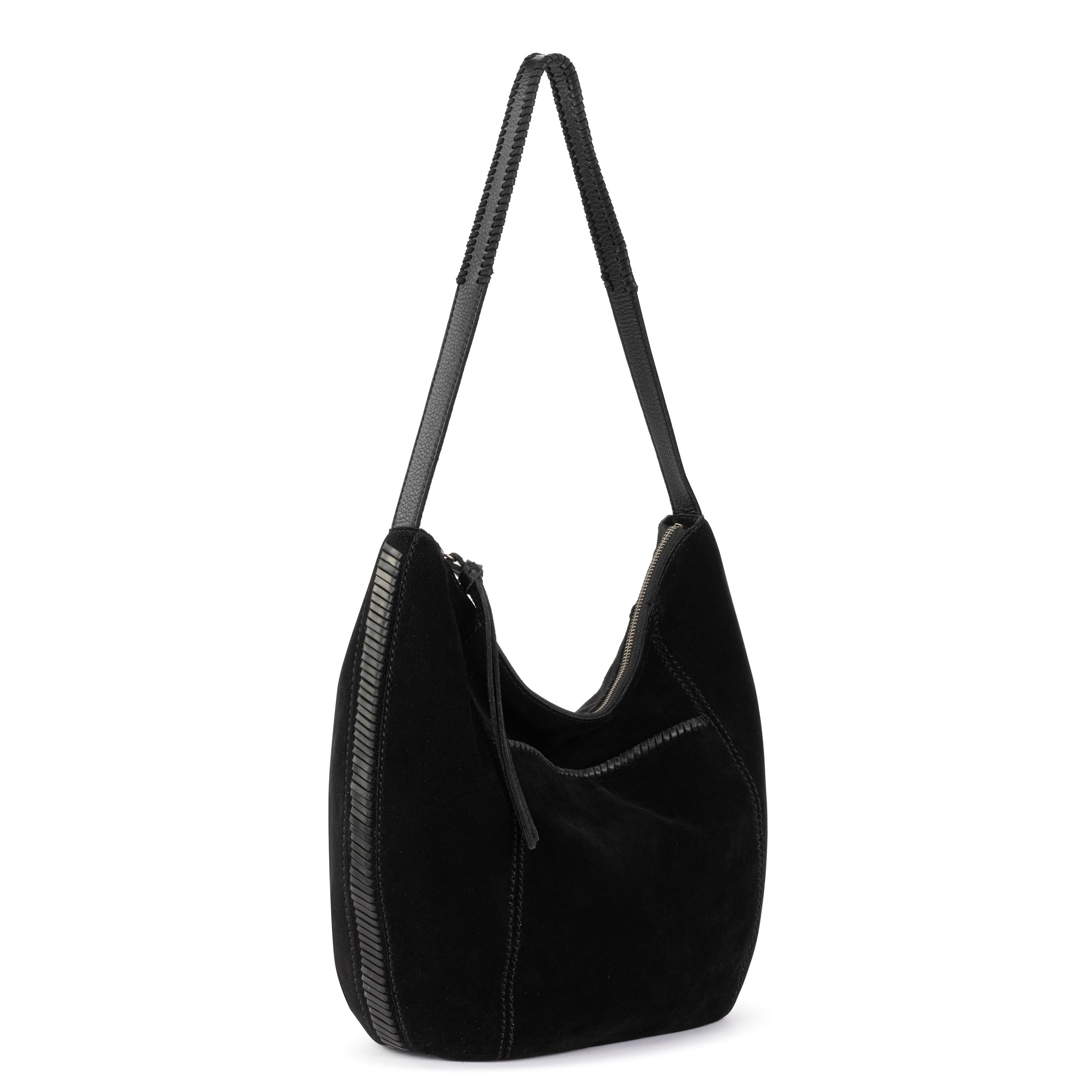 The Sak Sequoia Hobo - Leather - Black Suede Terra Stitch