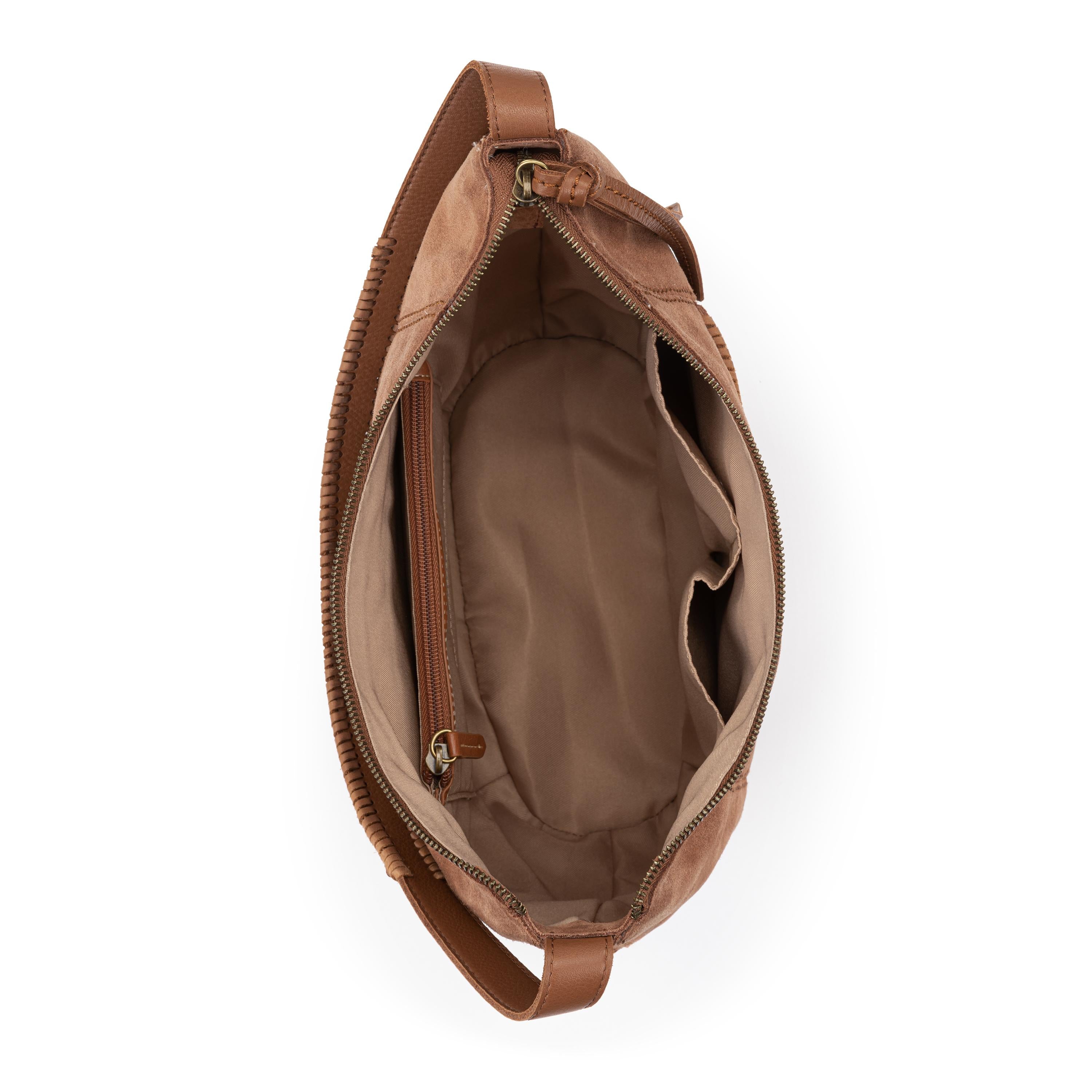The Sak Sequoia Hobo - Leather - Tobacco Suede Terra Stitch