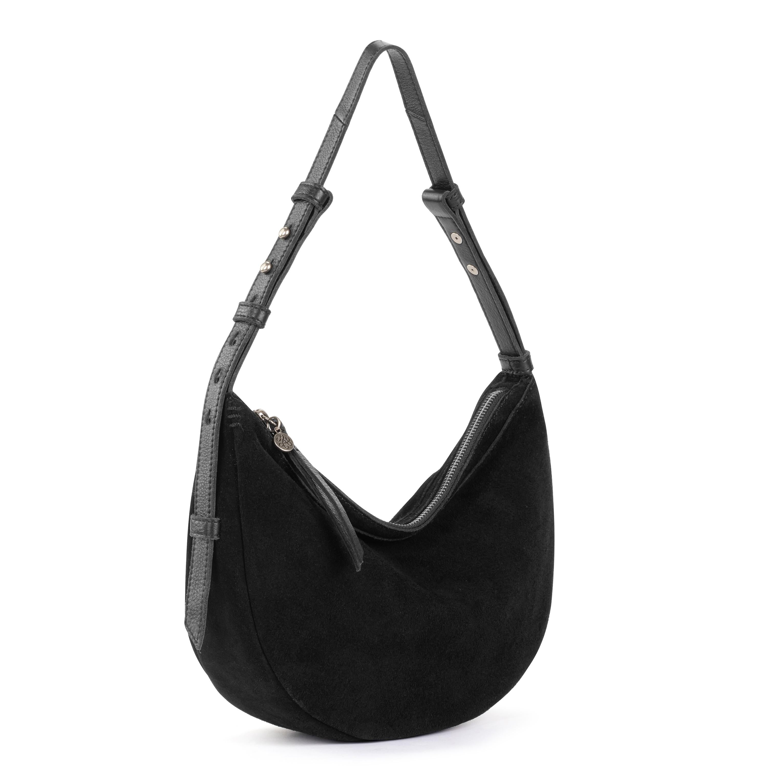 The Sak Tess Shoulder Bag - Leather - Black Suede