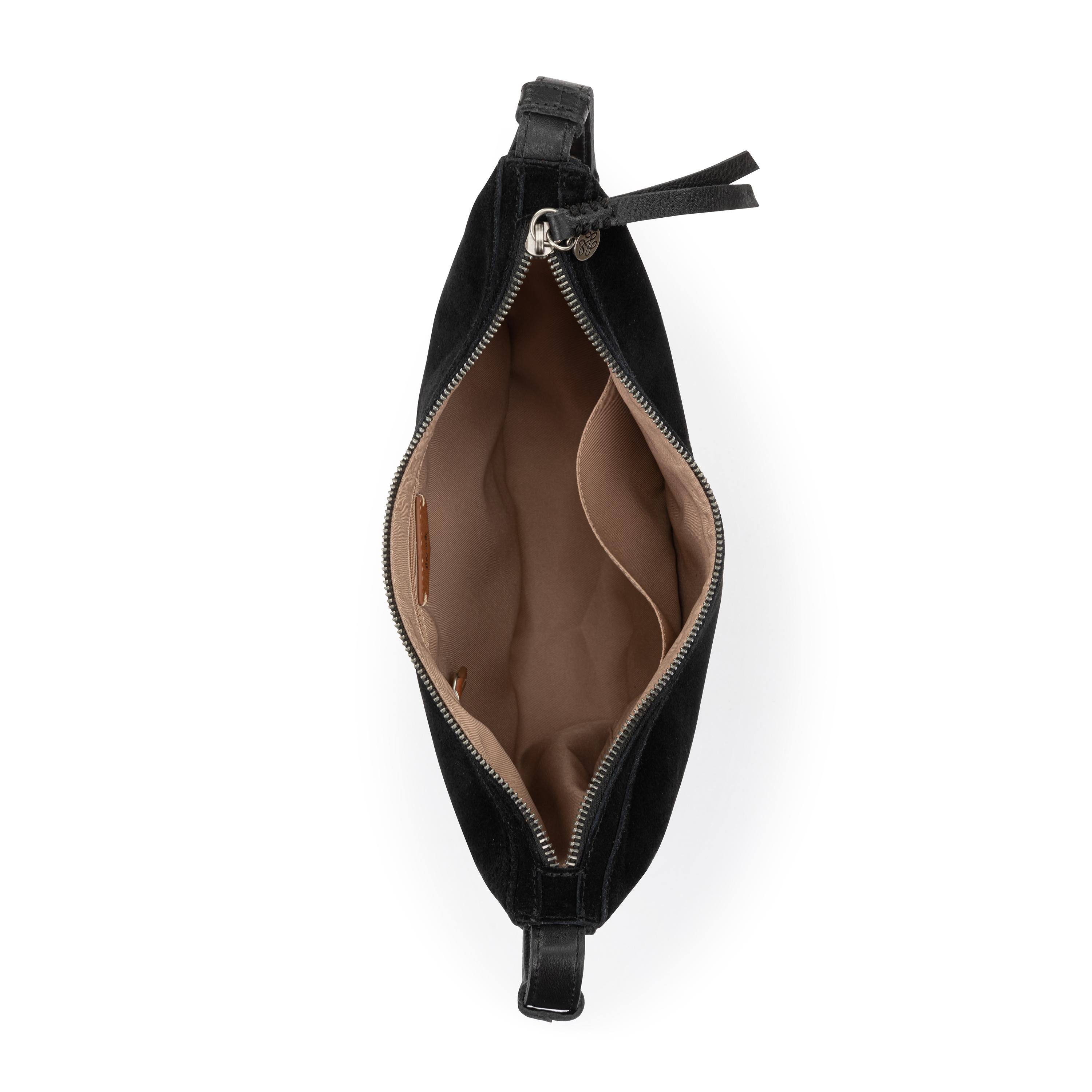 The Sak Tess Shoulder Bag - Leather - Black Suede