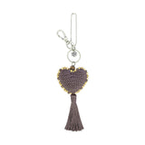 The Sak Yarnicharmz Dangle - Hand Crochet - Mushroom Tonal Heart