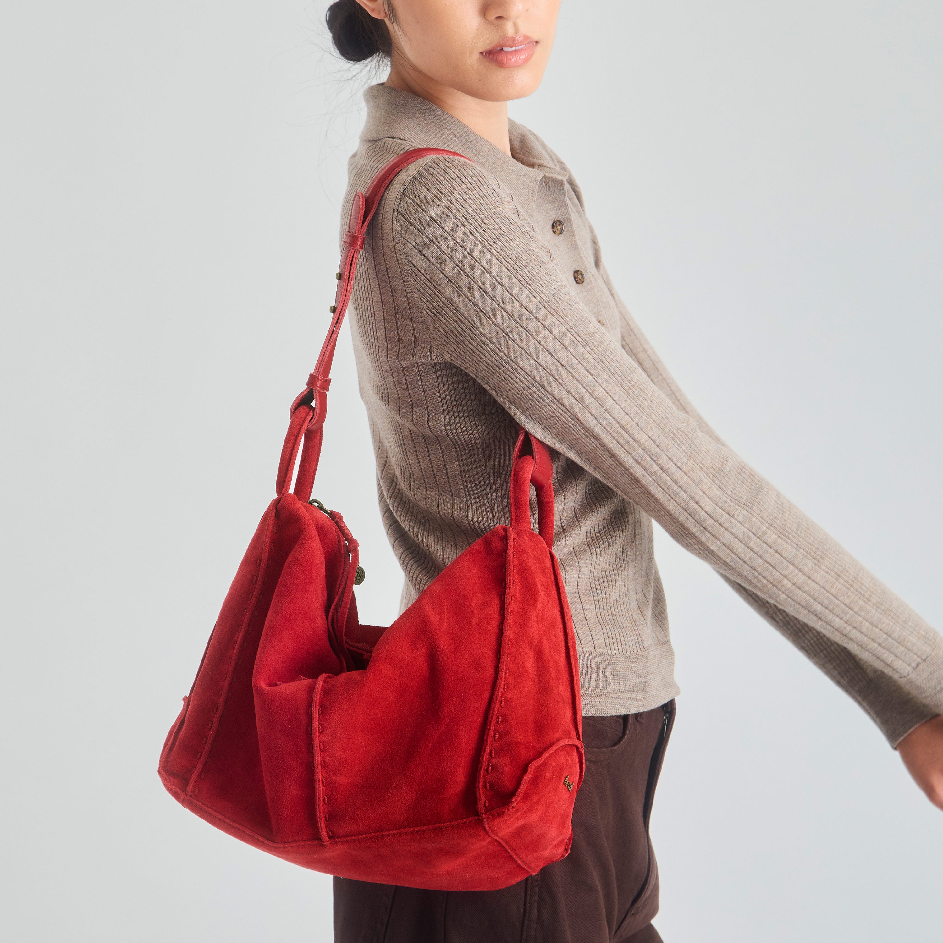 The Sak Los Feliz Hobo - Leather - Scarlet Suede