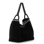 The Sak Los Feliz Large Tote - Leather - Black Suede Blanket Stitch