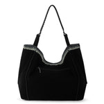 The Sak Los Feliz Large Tote - Leather - Black Suede Blanket Stitch