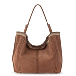 The Sak Los Feliz Large Tote - Leather - Tobacco Suede Blanket Stitch