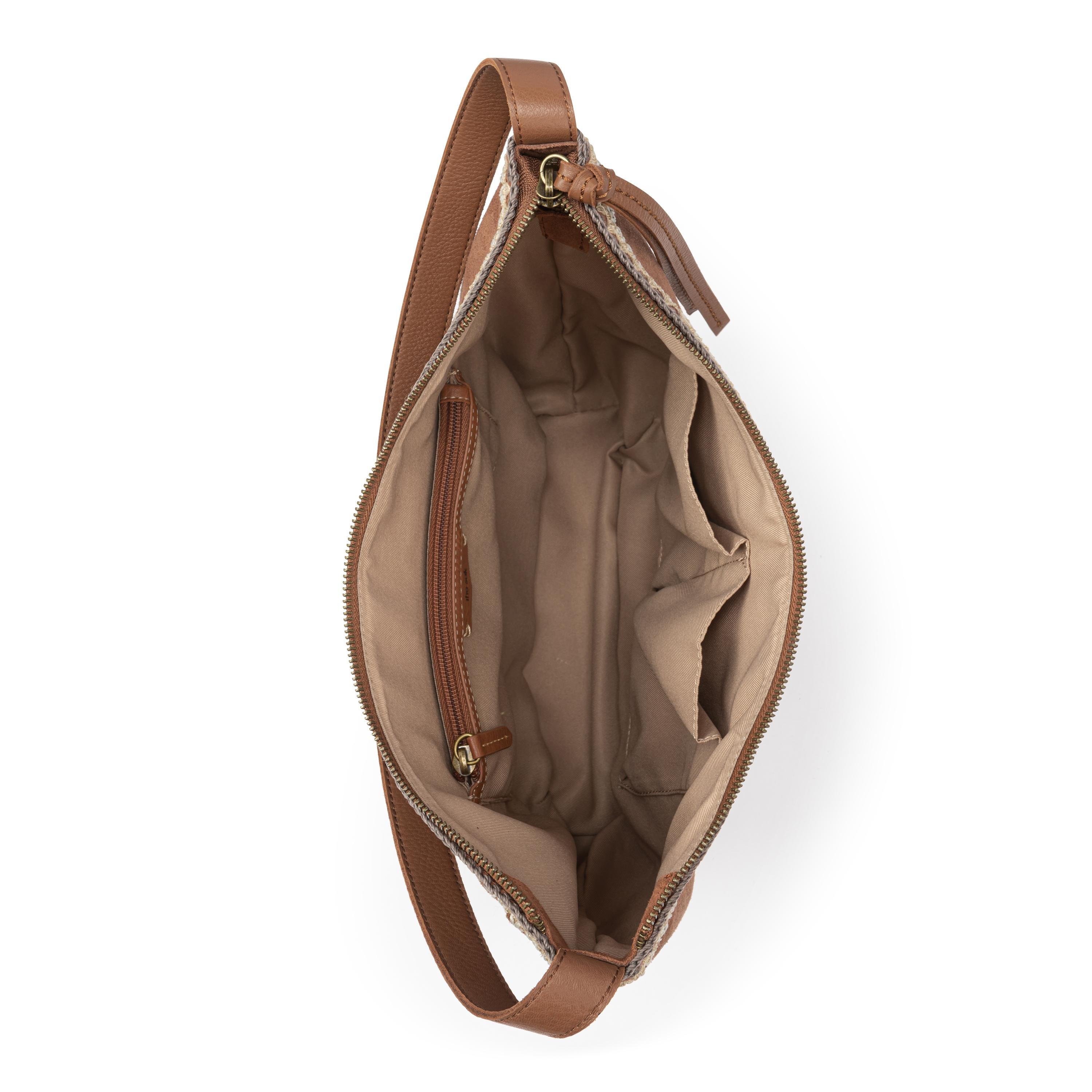 The Sak Sequoia Hobo - Leather - Tobacco Suede Blanket Stitch