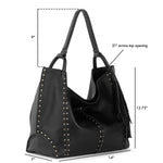 The Sak Los Feliz Large Tote - Leather - Black Silver Stud