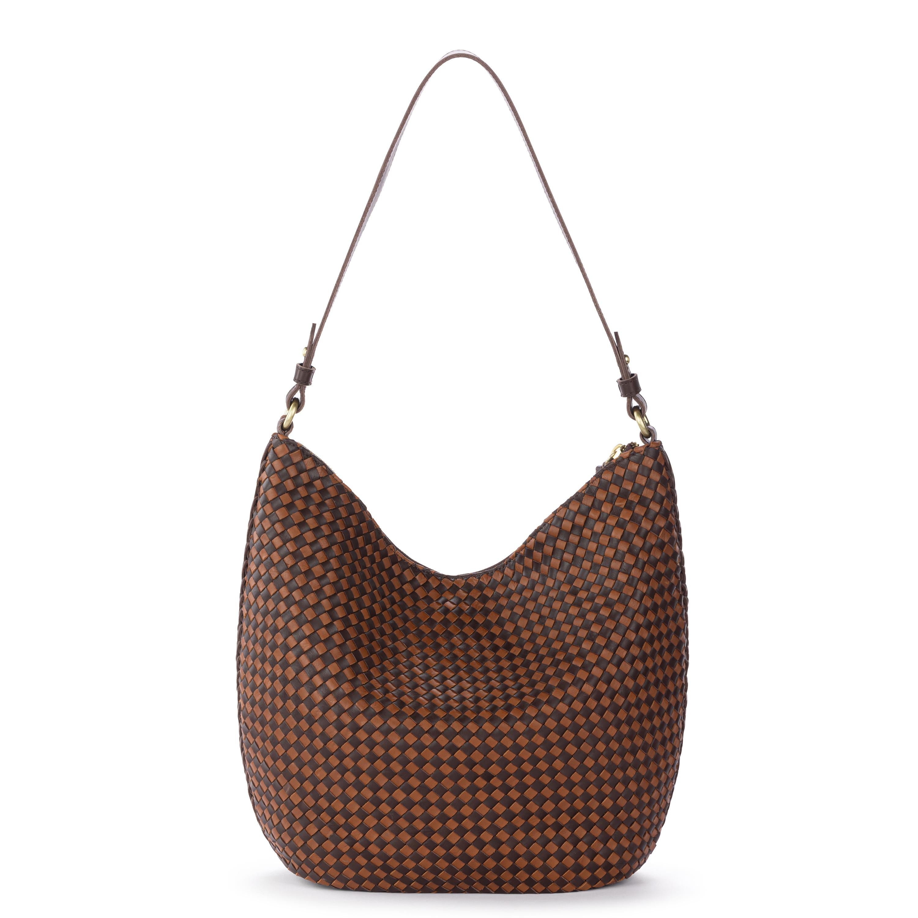 The Sak Sequoia Hobo - Leather - Woven Mahogany Cognac