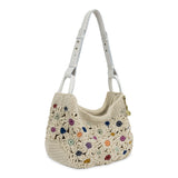 The Sak Los Feliz Slouchy Hobo - Hand Crochet - Natural Multi Flowers