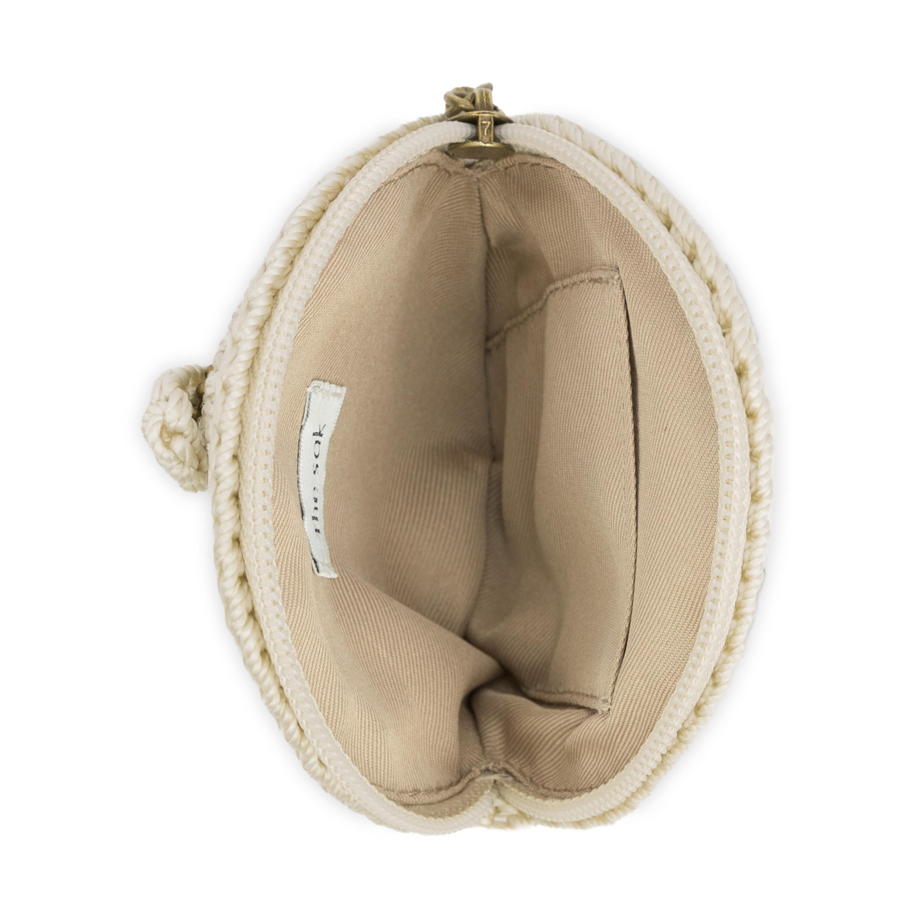 The Sak Circle Coin Pouch - Hand Crochet - Natural Clover