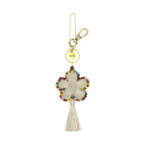 The Sak Back To Bali Flower Dangle - Hand Crochet - Natural