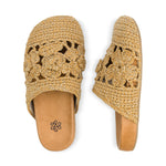 The Sak Bolinas Clog - Hand Crochet - Natural Tonal Flower