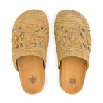 Bolinas Clog - Hand Crochet - Natural Tonal Flower