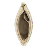 The Sak Marlow Flap Shoulder Bag - Hand Crochet - Natural Multi Flowers