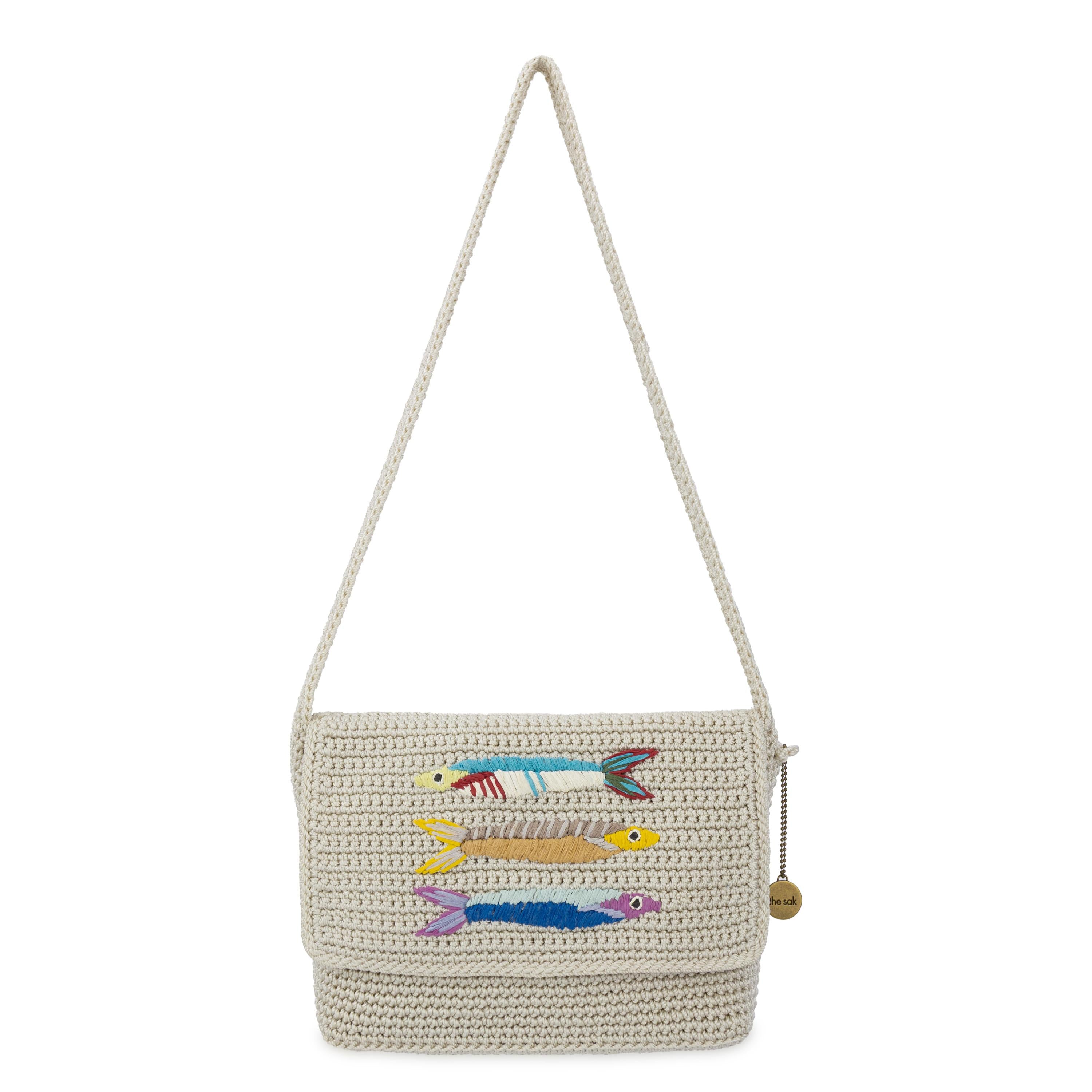 The Sak Marlow Flap Shoulder Bag - Hand Crochet - Sardines