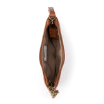The Sak Cypress Small Card Wallet - Leather - Tobacco Floral Embossed