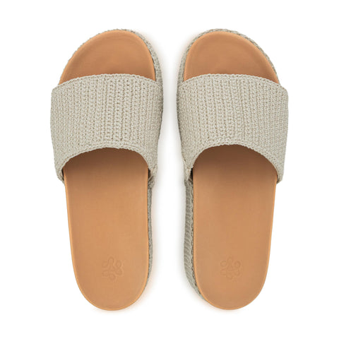 The Sak Olivia Platform Sandal - Hand Crochet - Ecru