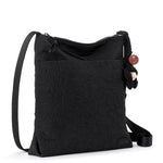 Sakroots Banyan Basic Crossbody - EcoTwill - Black Flower Blossom Quilted