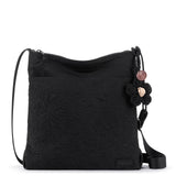 Sakroots Banyan Basic Crossbody - EcoTwill - Black Flower Blossom Quilted