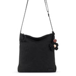 Sakroots Banyan Basic Crossbody - EcoTwill - Black Flower Blossom Quilted