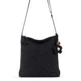 Sakroots Banyan Basic Crossbody - EcoTwill - Black Flower Blossom Quilted