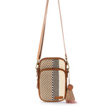 Sakroots Koa Smartphone Crossbody - Straw - Tobacco Batik Woven