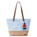 Sakroots Banyan Shoulder Tote - Canvas - Blue Aura Seashore