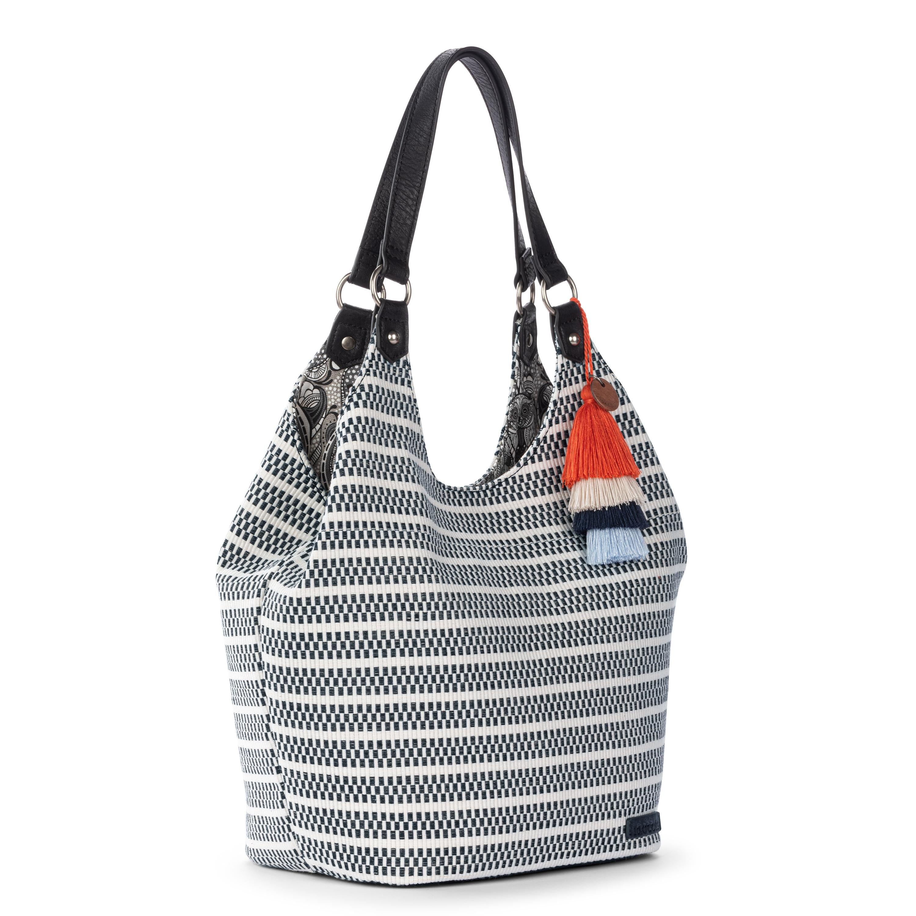 Sakroots Roma Shopper - Straw - Black and White Woven