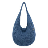The Sak 120 Shortie Hobo - Hand Crochet - Denim Tonal Straw