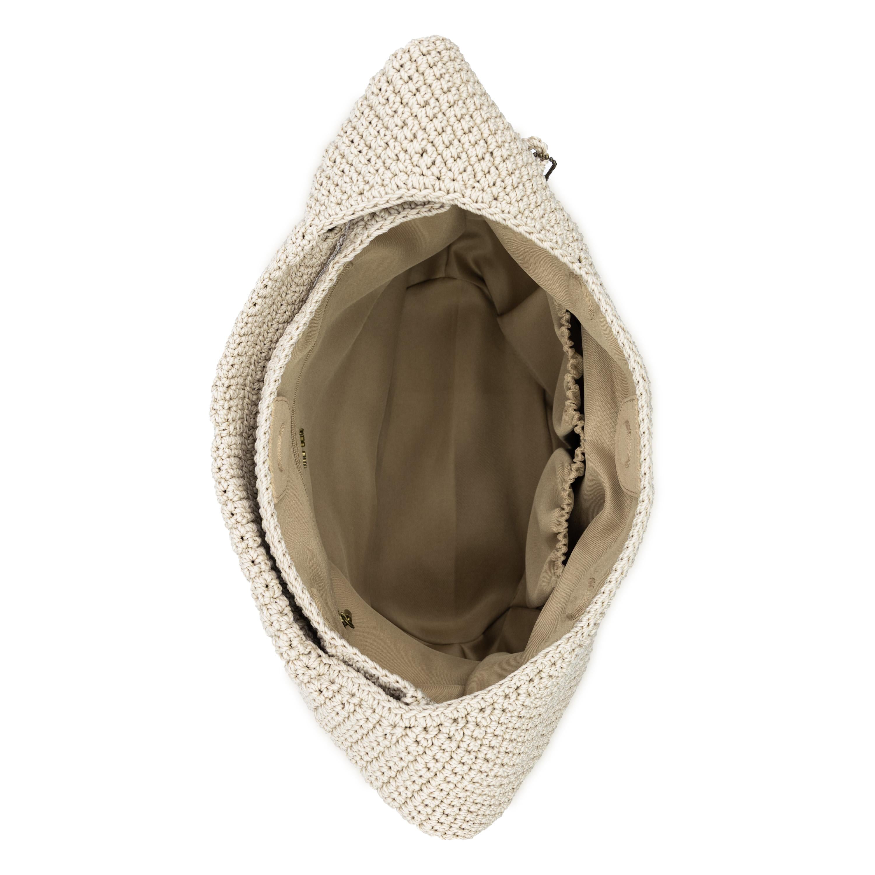 The Sak 120 Shortie Hobo - Hand Crochet - Ecru