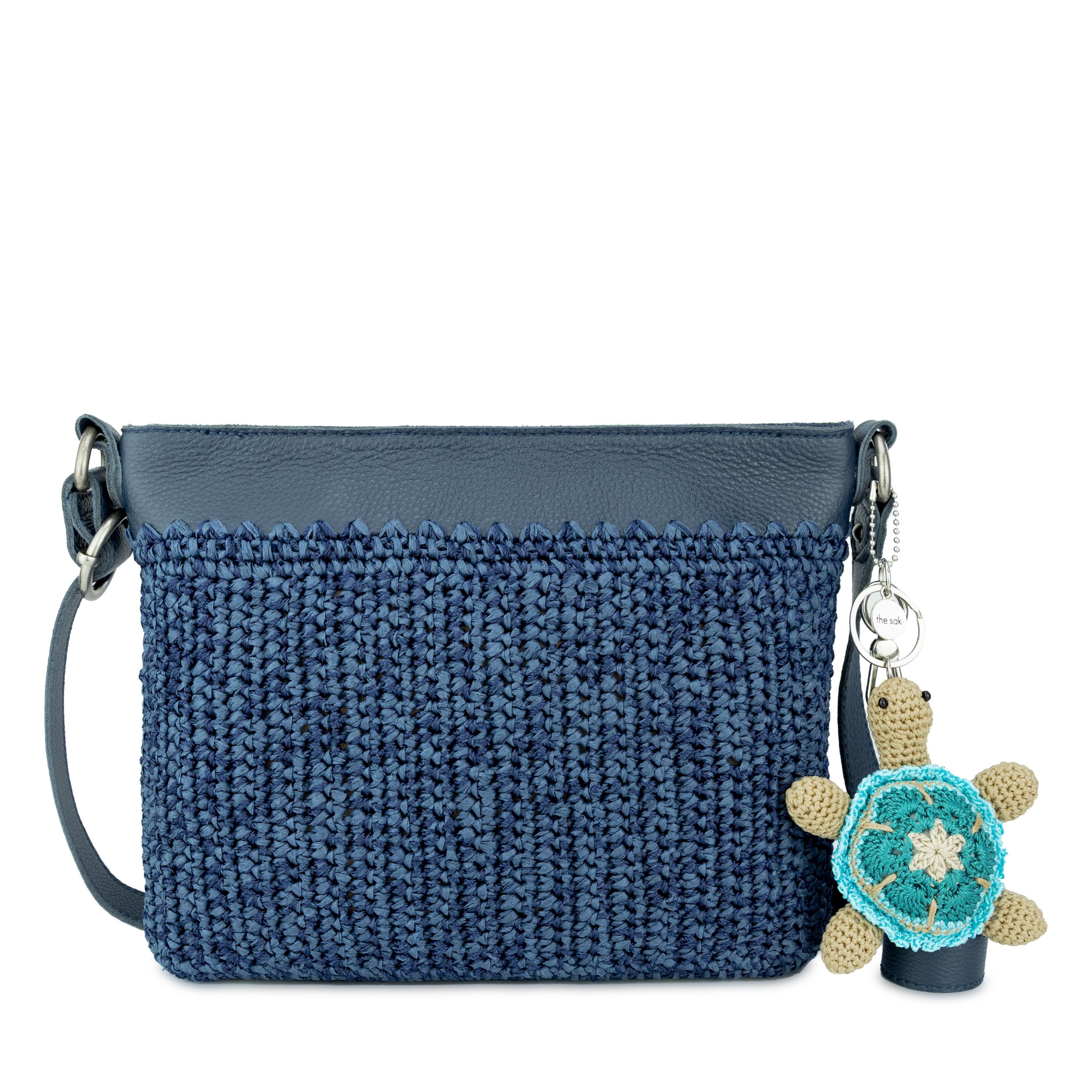 The Sak Melrose Crossbody - Hand Crochet - Denim Tonal Straw