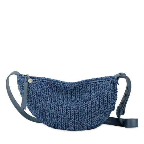 The Sak Tess Sling - Hand Crochet - Denim Tonal Straw