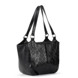 The Sak Bolinas Satchel - Leather - Black Floral Embossed