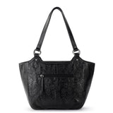 The Sak Bolinas Satchel - Leather - Black Floral Embossed